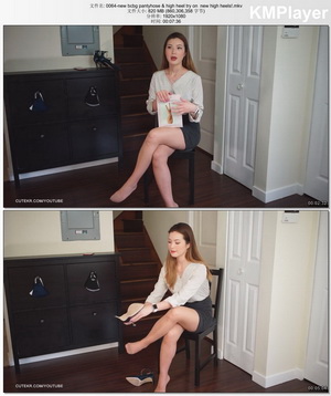 0064-new bcbg pantyhose & high heel try on  new high heels!